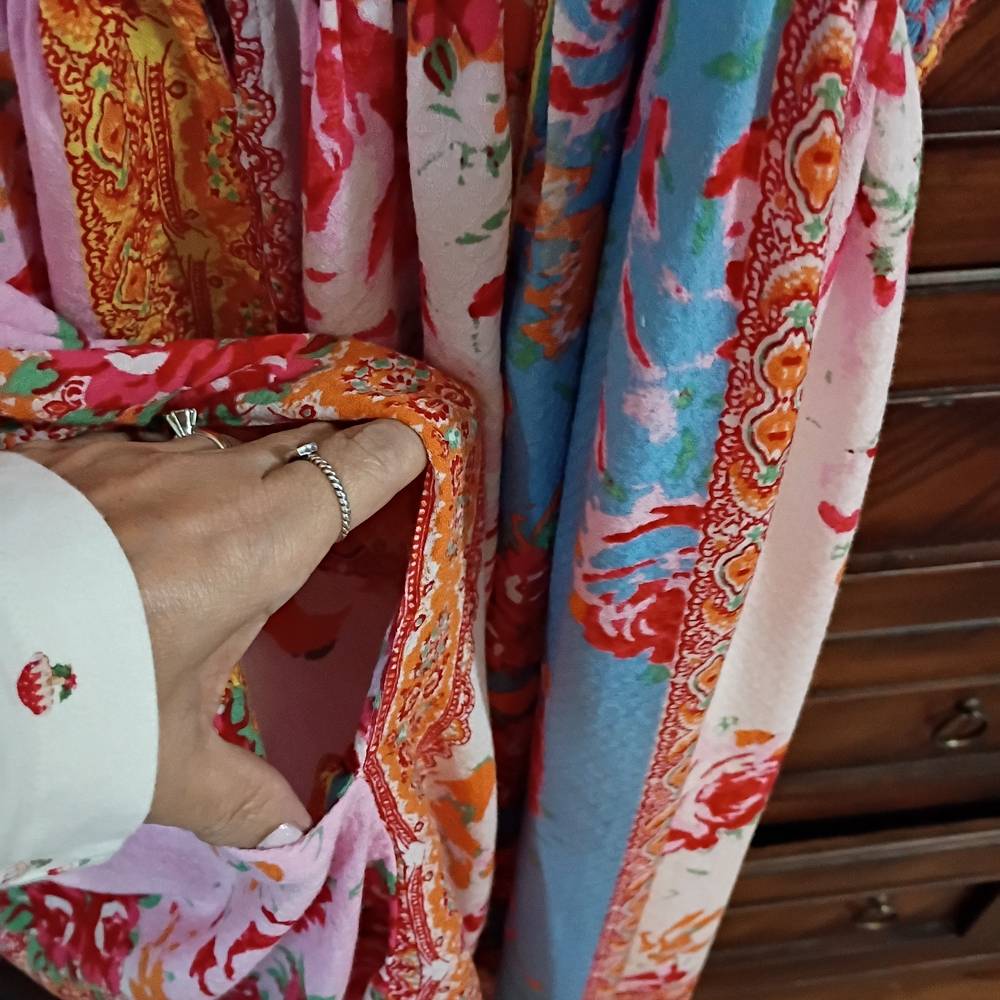 Boho Floral Tiered Romper Dress in Pink, Red & Teal - Picture 3 of 6